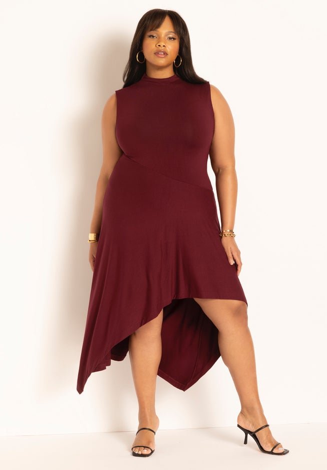 Asymmetrical Hem Jersey Dress image number null