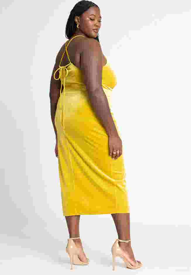 Velvet Midi Dress With Cowl image number 1