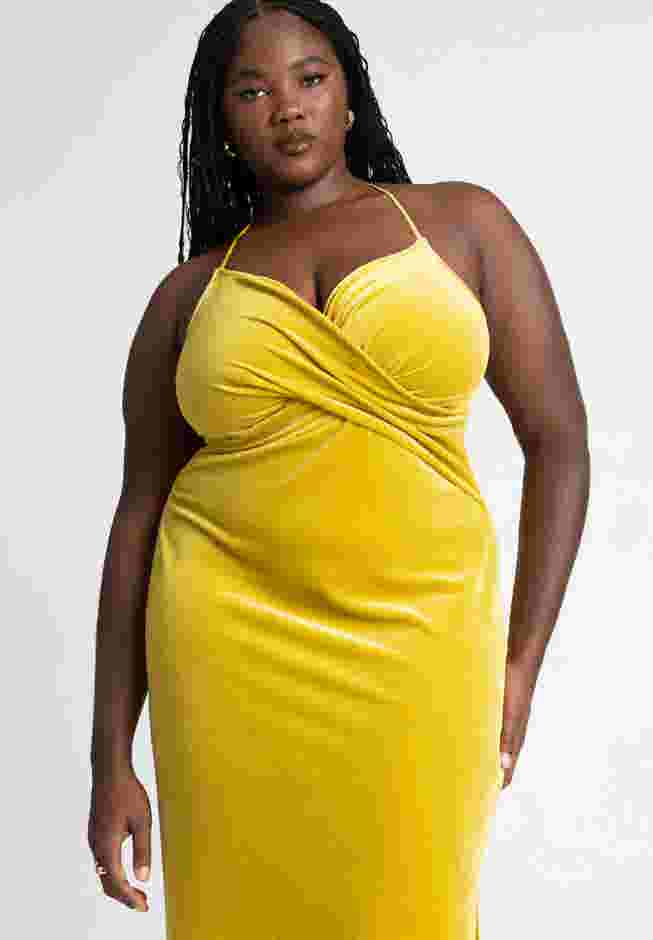 Velvet Midi Dress With Cowl image number 3