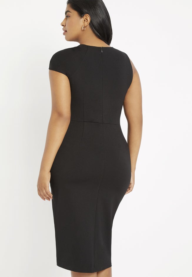 Twisted Shoulder Sheath Dress image number null