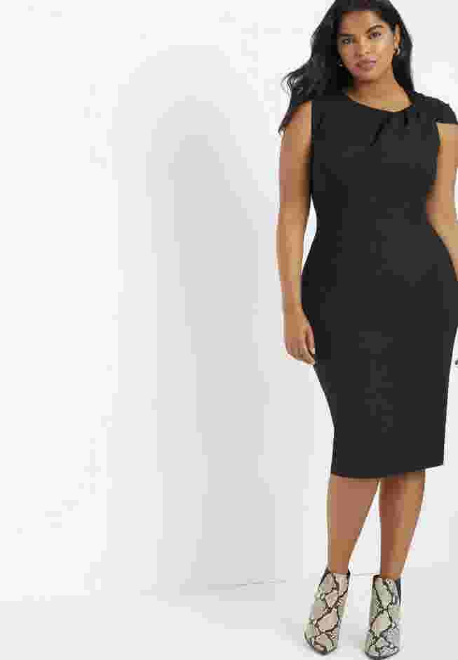 Twisted Shoulder Sheath Dress image number 0