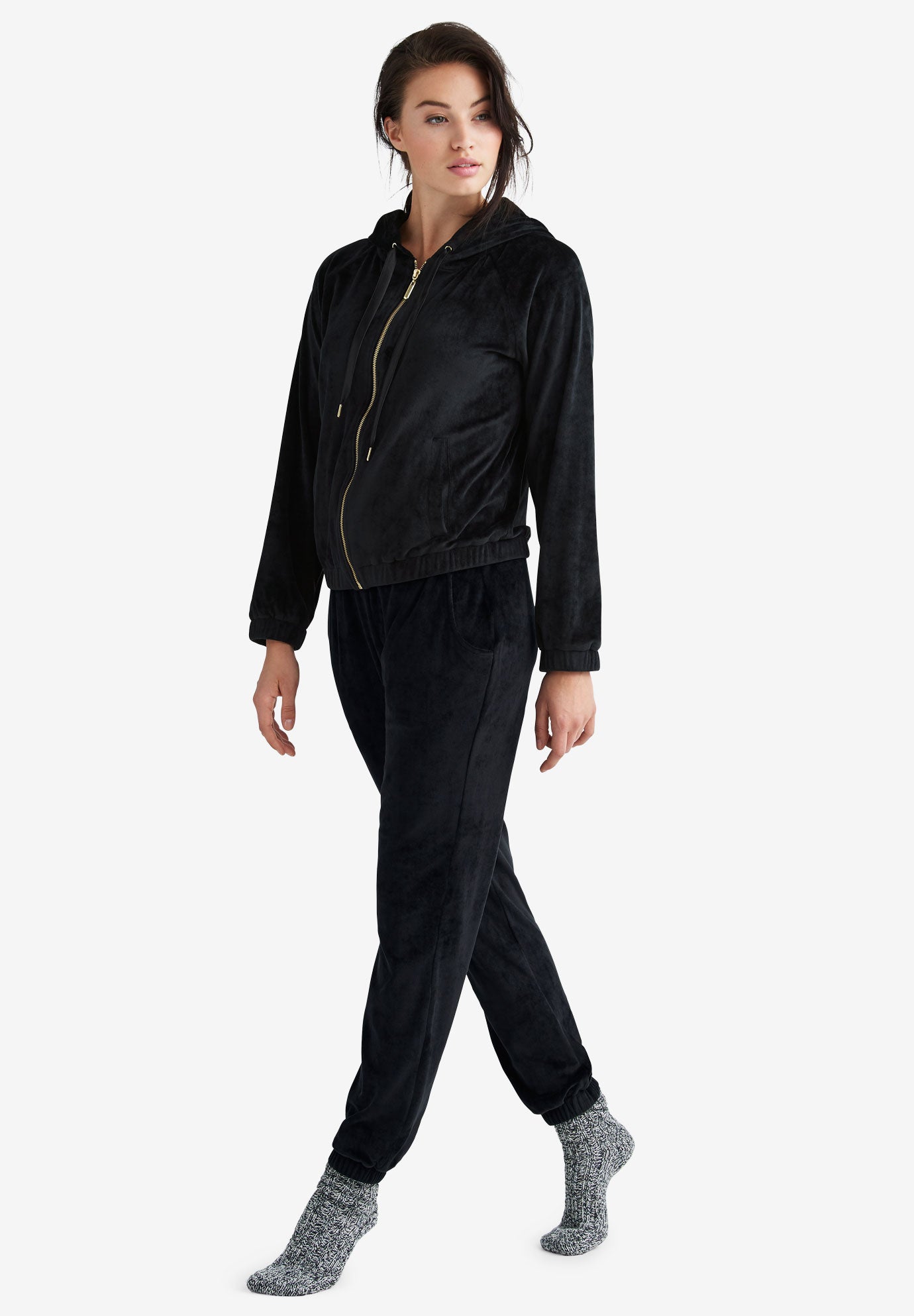 Stretch Velour Jogger Pull-on Pants image number 0