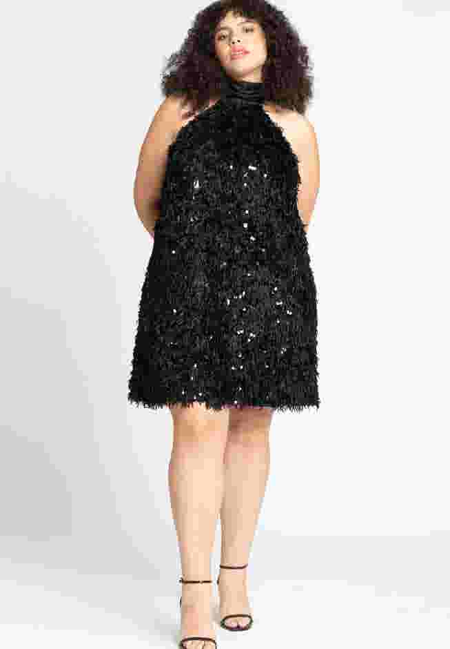Scarf Neck Textured Mini Dress image number 1