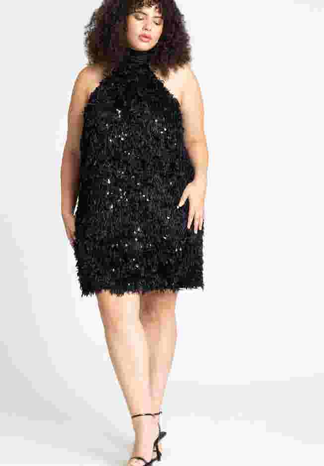 Scarf Neck Textured Mini Dress image number 2