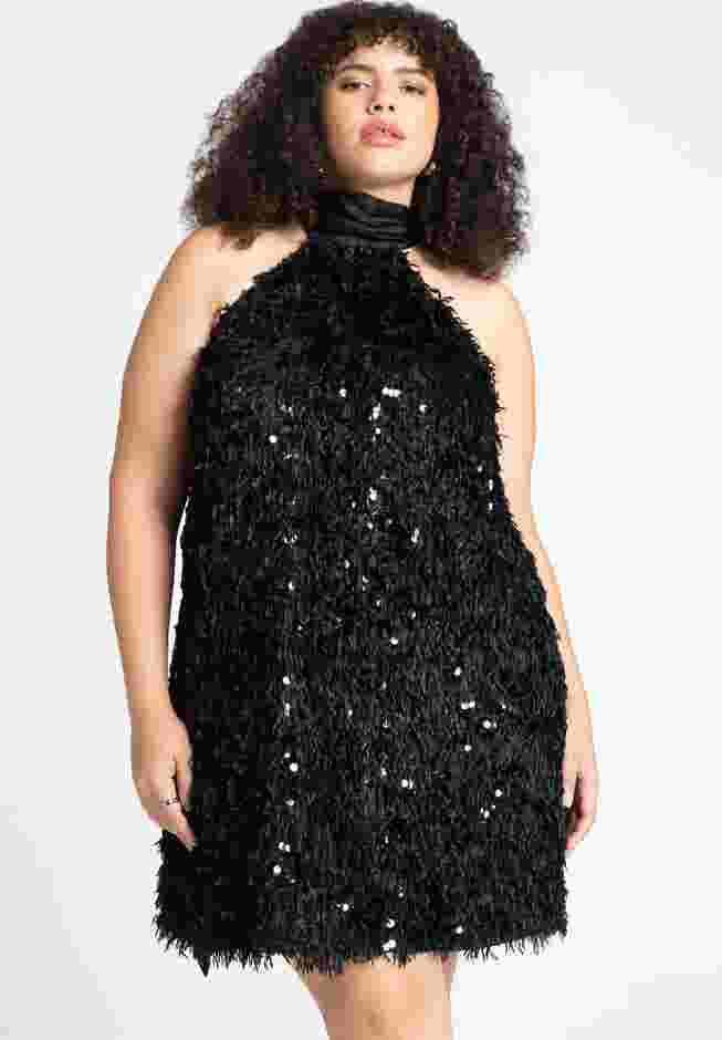 Scarf Neck Textured Mini Dress image number 3