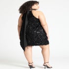 Scarf Neck Textured Mini Dress image number null