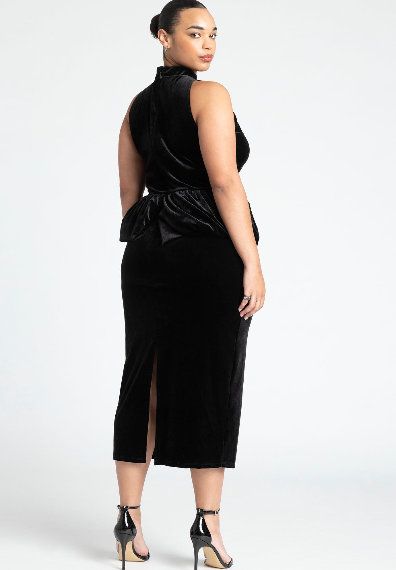 Velvet Peplum Dress image number 1