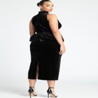 Velvet Peplum Dress image number null