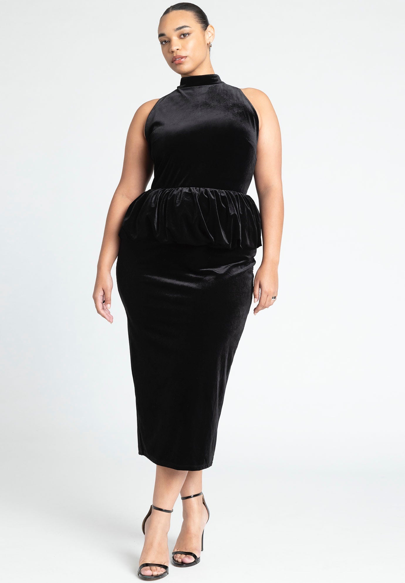 Velvet Peplum Dress image number 0
