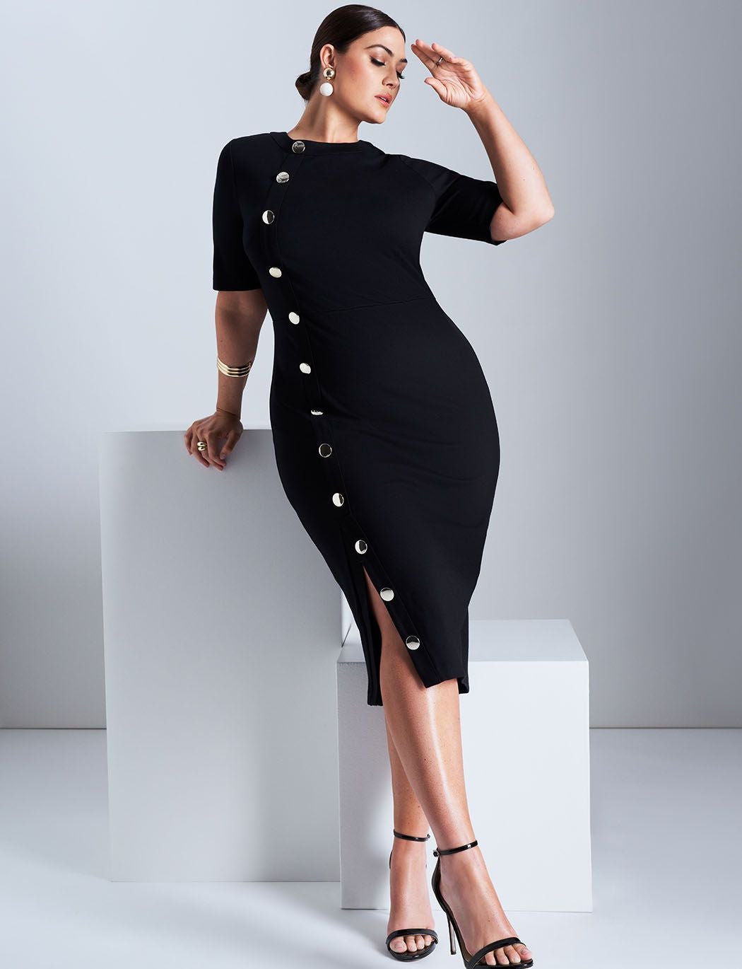 Button Front Workwear Dress image number 3