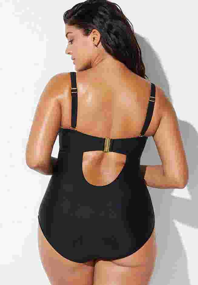 Ruched Underwire One Piece Swimsuit image number 1