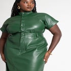 Faux Leather Midi Dress image number null