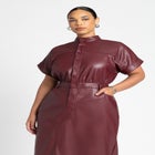 Faux Leather Midi Dress image number null