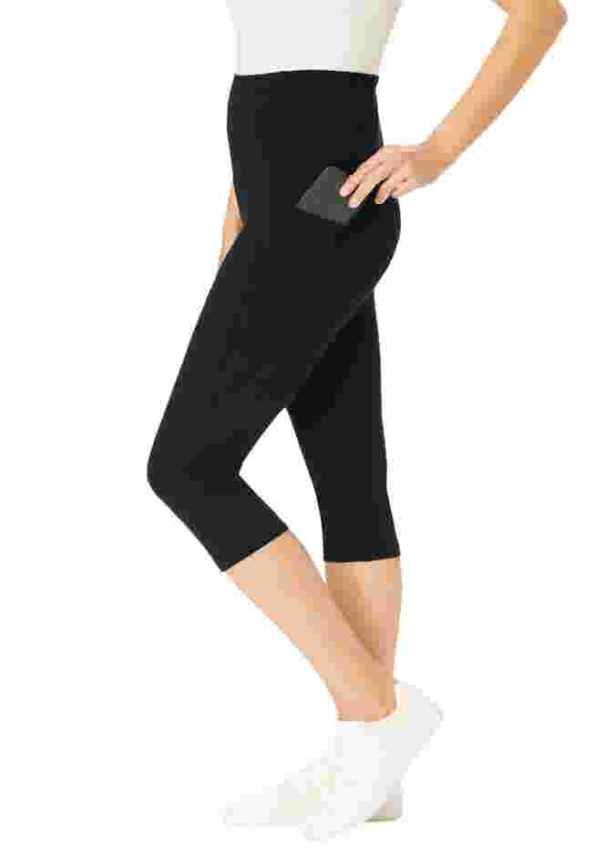 Stretch Cotton Pocket Capri Legging image number 2