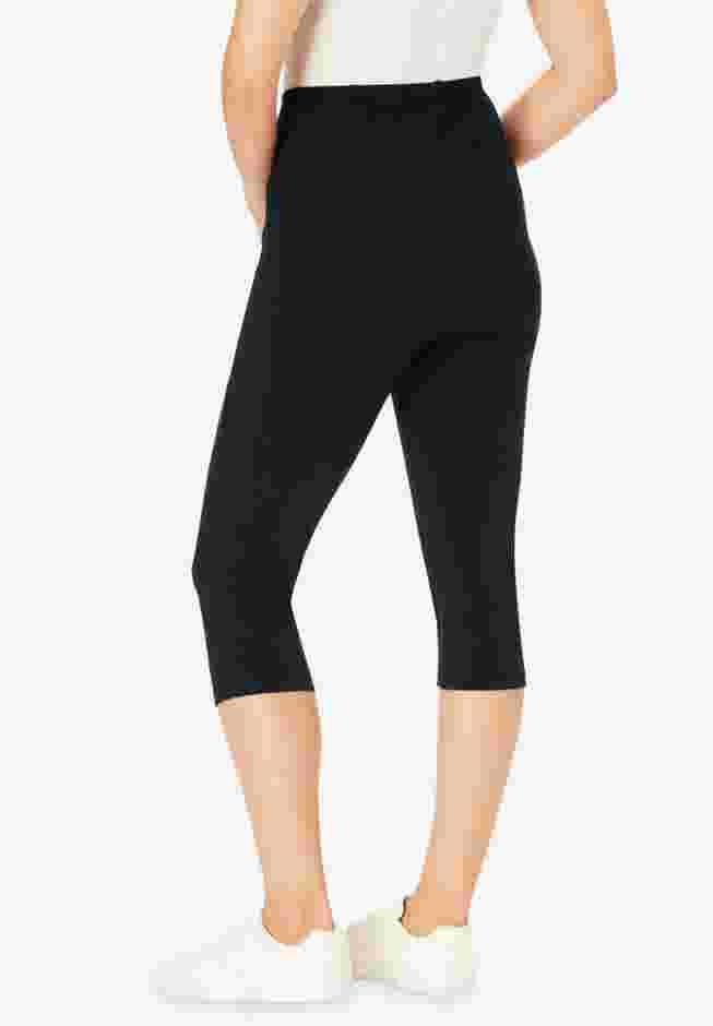 Stretch Cotton Pocket Capri Legging image number 1