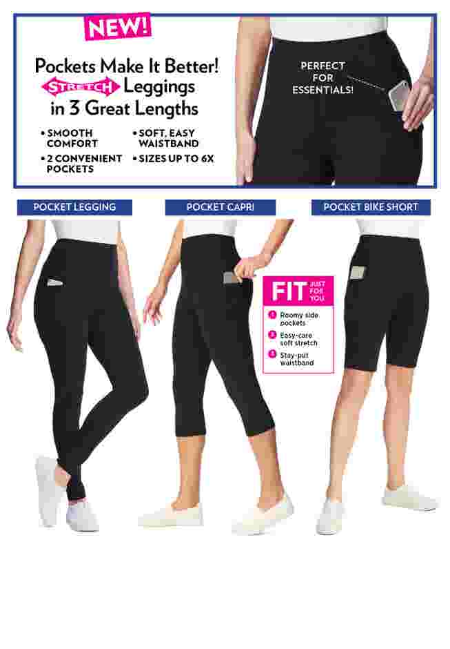 Stretch Cotton Pocket Capri Legging image number 3