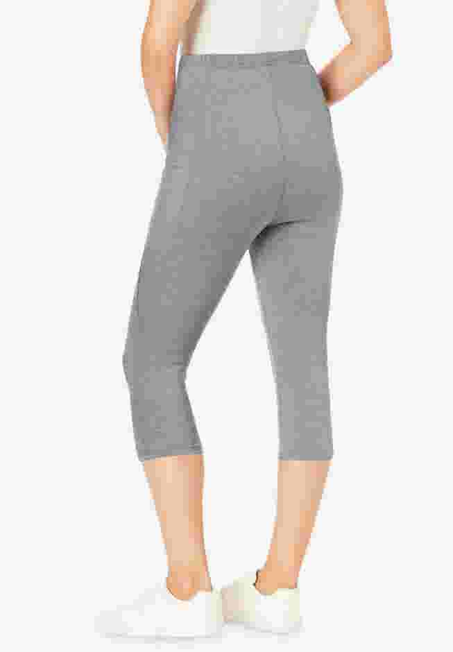 Stretch Cotton Pocket Capri Legging image number 1