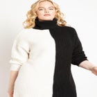 Turtle Neck Tunic Sweater Dress image number null