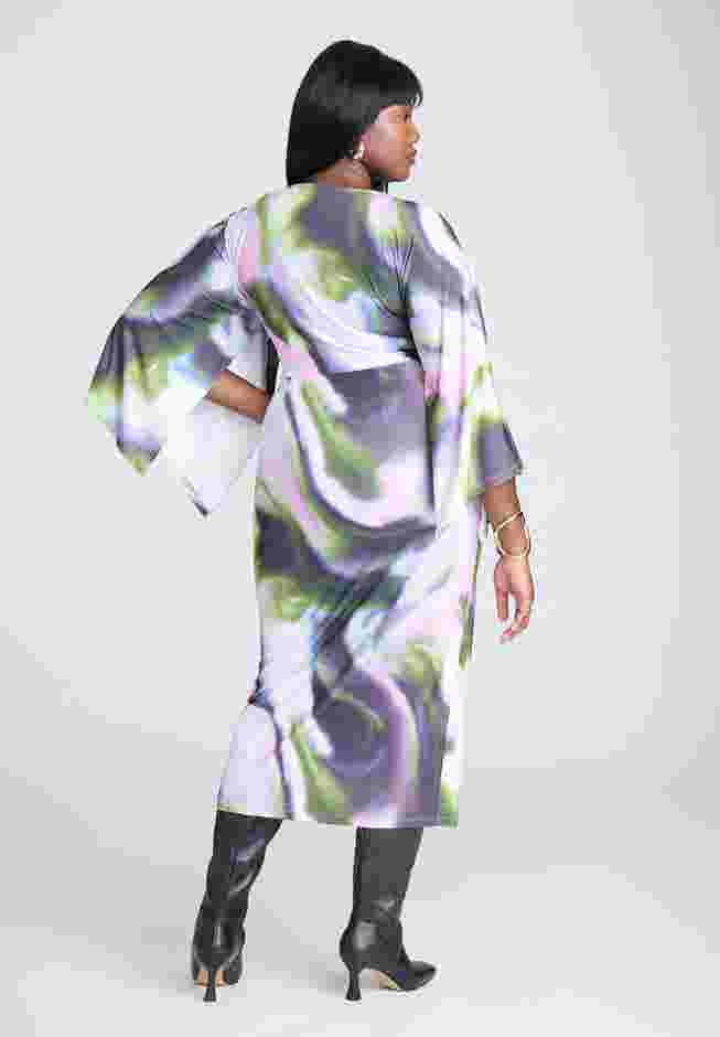 Printed Hankerchief Midi Dress image number 2