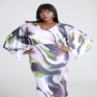 Printed Hankerchief Midi Dress image number null