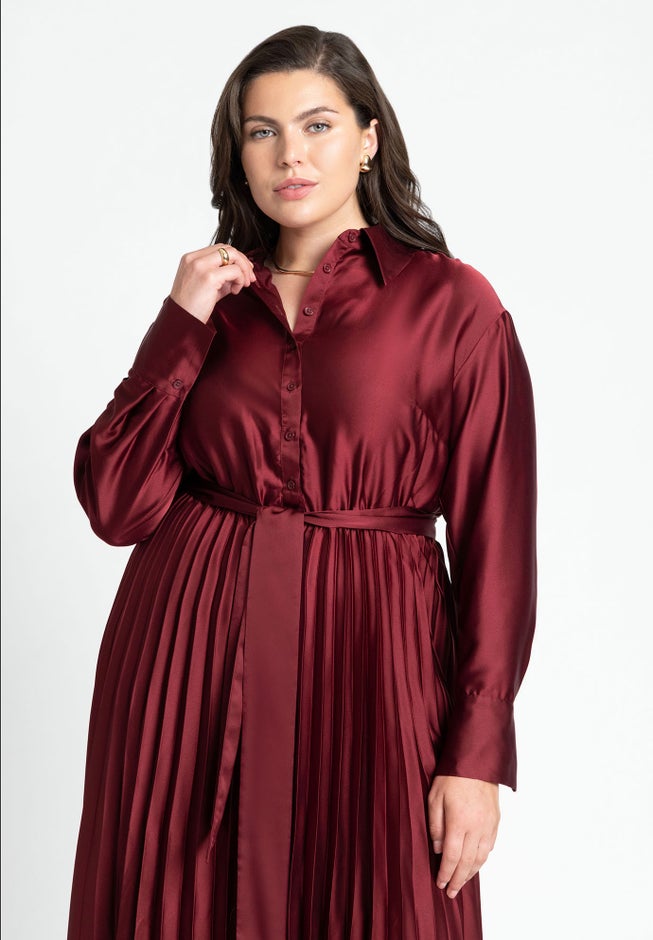 Pleated Skirt Fit And Flare Dress image number 2