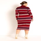 Striped Turtleneck Sweater Dress image number null