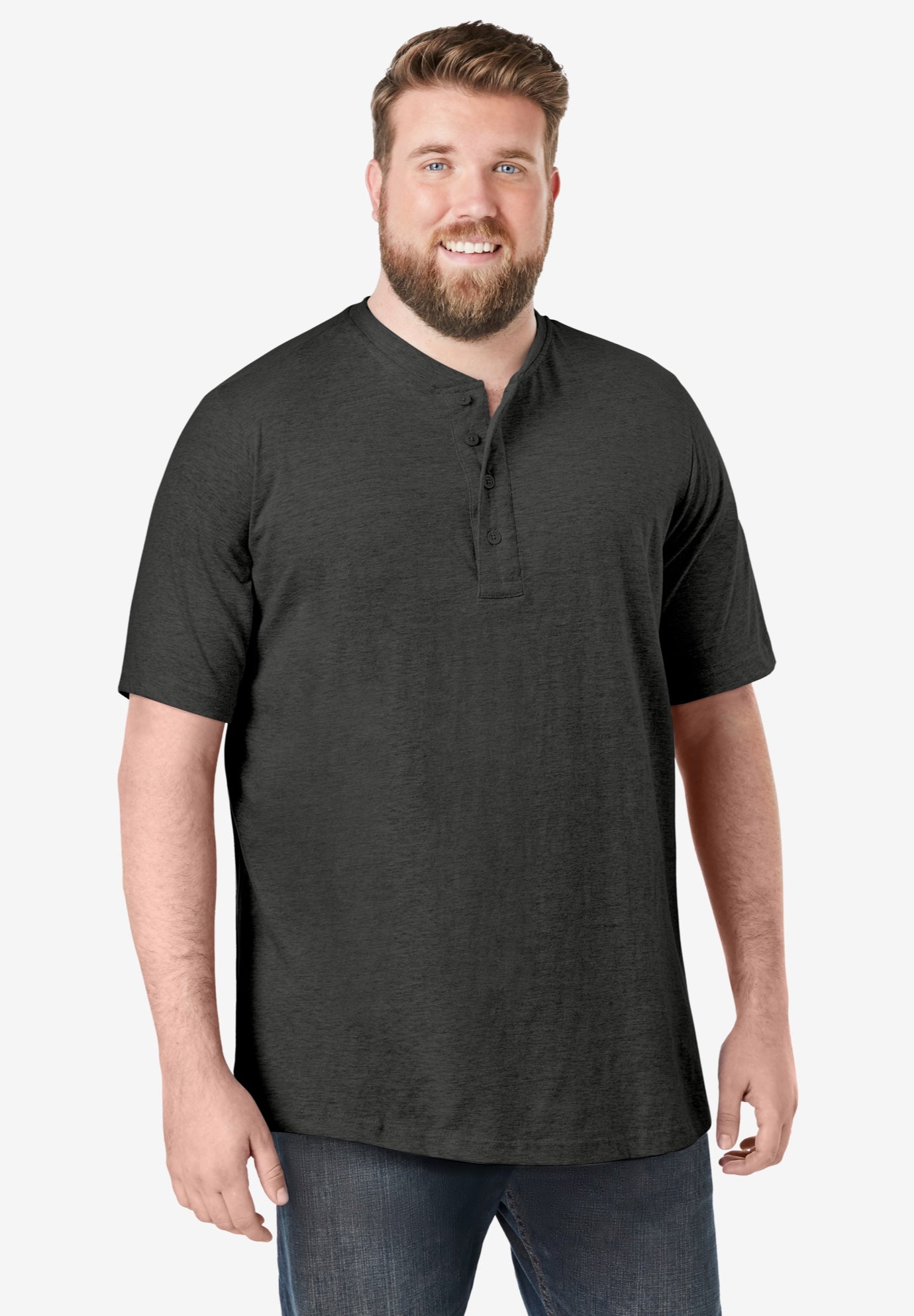 Shrink-Less Lightweight Henley T-Shirt image number 0