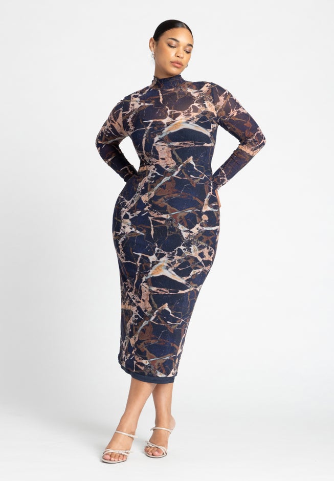 Mesh Midi Dress image number null