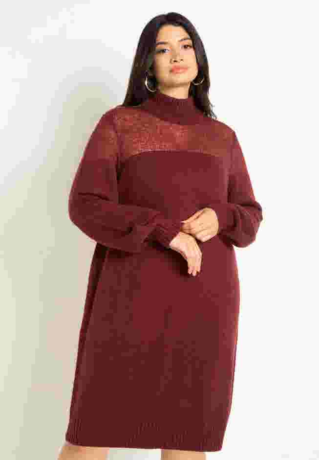 Sweater Dress With Sheer Panel image number 2