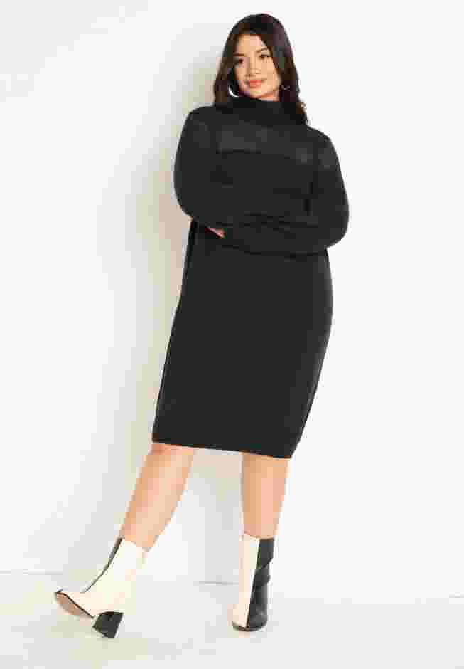Sweater Dress With Sheer Panel image number 0