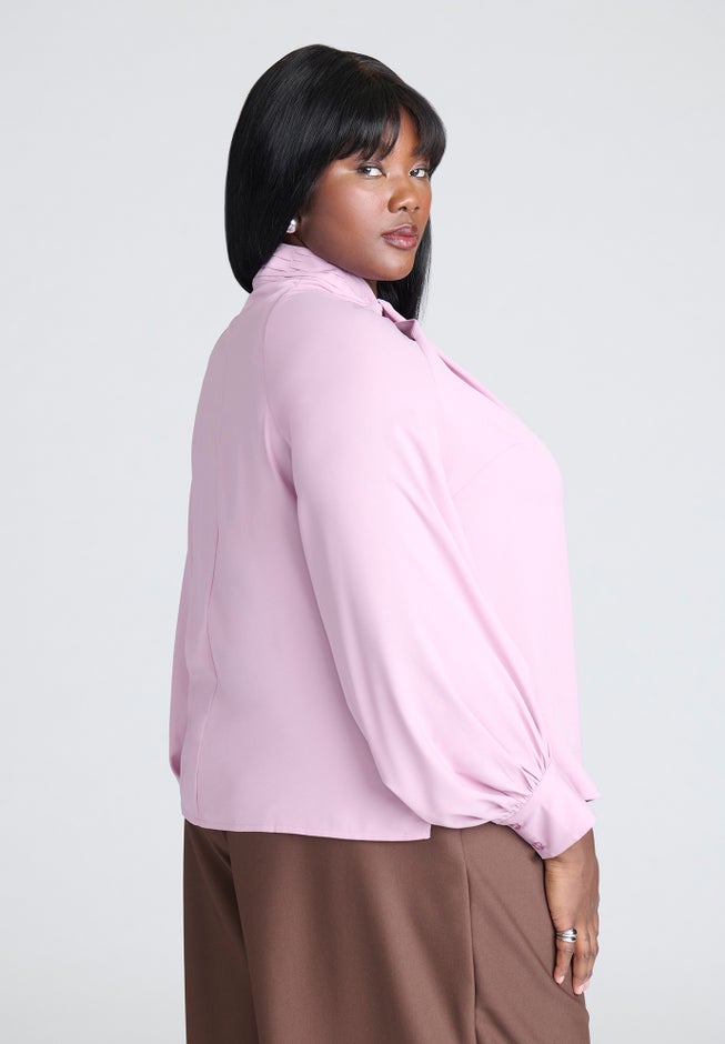 Neck Tie Top With Cut Outs image number null