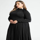Pleated Skirt Raglan Dress image number null