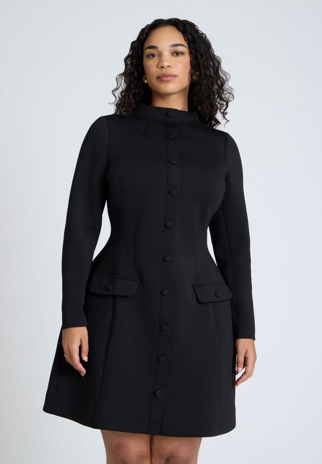 Mock Neck Mini Dress image number null