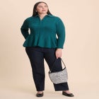 Peplum Zipper Sweater image number null