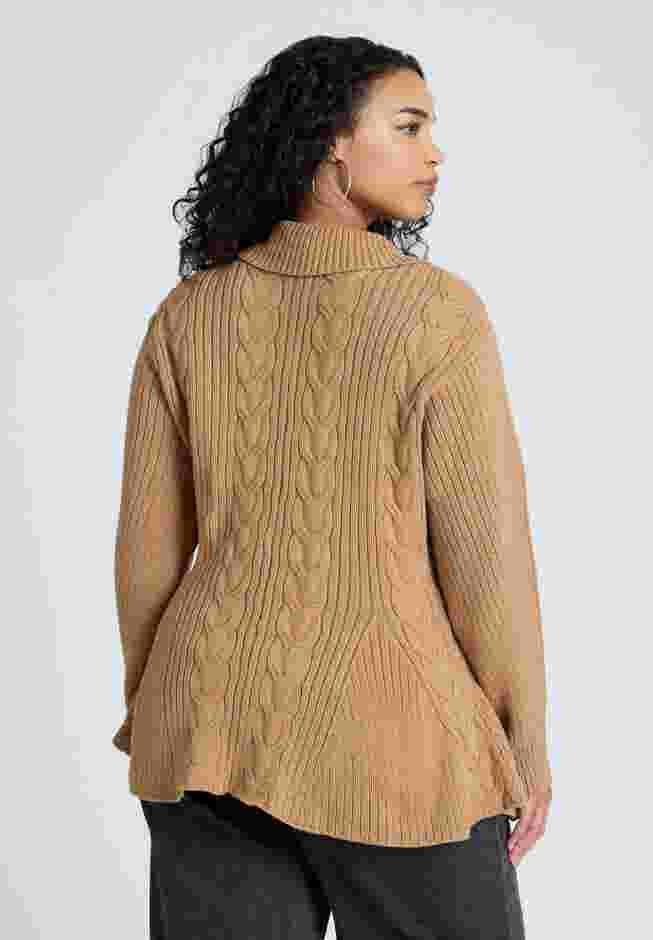 Peplum Zipper Sweater image number 1