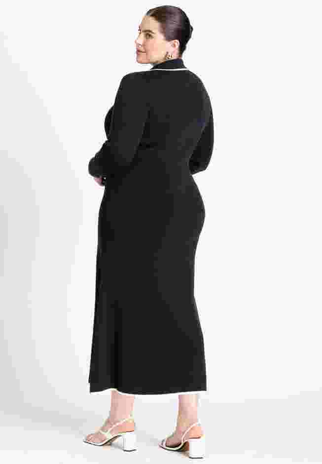 Ribbed Sweater Dress With Collar image number 1