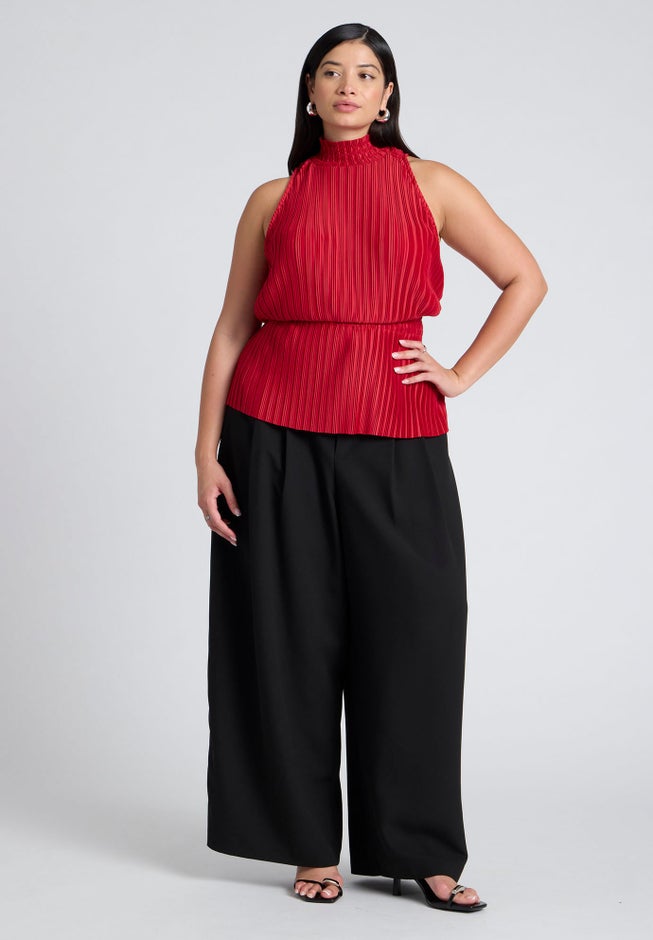 Sleeveless Plisse Top image number null