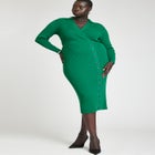 Ribbed Sweater Dress With Button Detail image number null