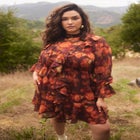 Mock Neck Ruffle Mini Dress image number null