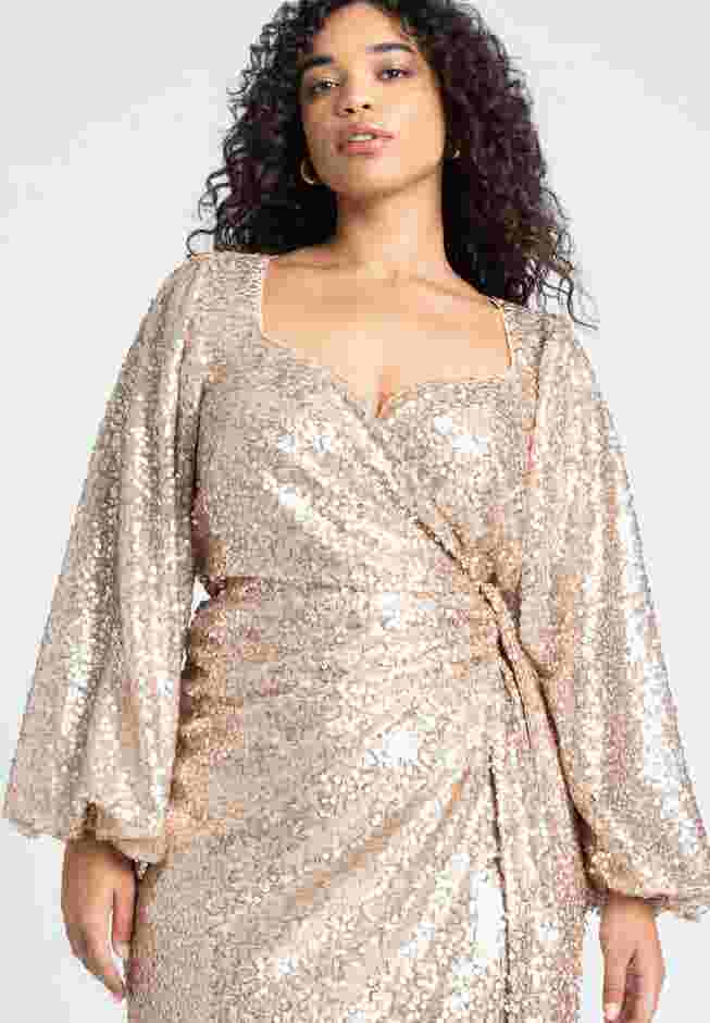Sequin Wrap Dress image number 1