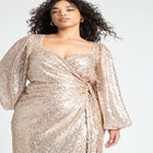 Sequin Wrap Dress image number null