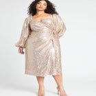 Sequin Wrap Dress image number null