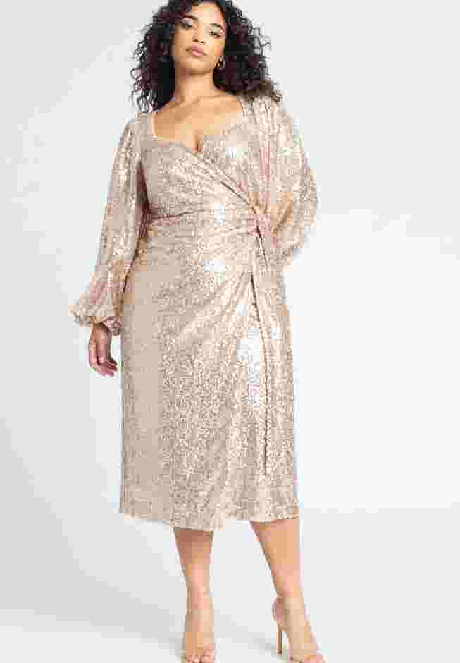 Sequin Wrap Dress image number 0