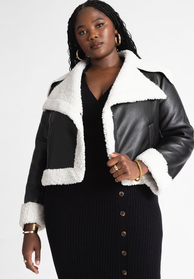 Short Sherpa Moto Jacket image number null