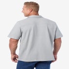 Lightweight Stretch Mesh Piqu&eacute; Button Down Shirt image number null