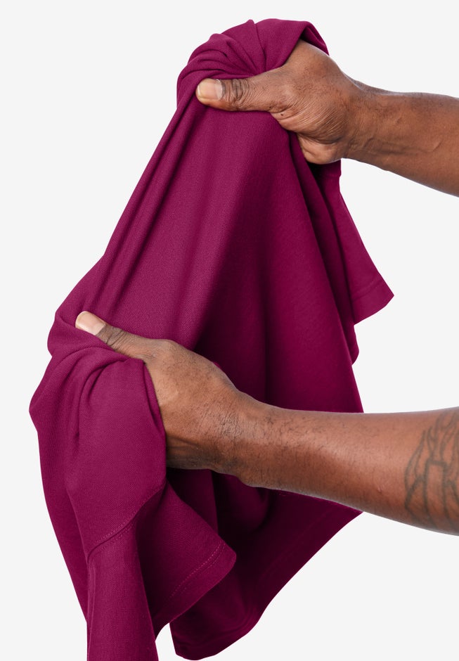 Lightweight Stretch Mesh Piqué Button Down Shirt image number 3