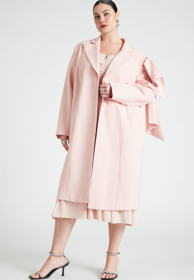 Coat With Bow Sleeve Detail image number 1