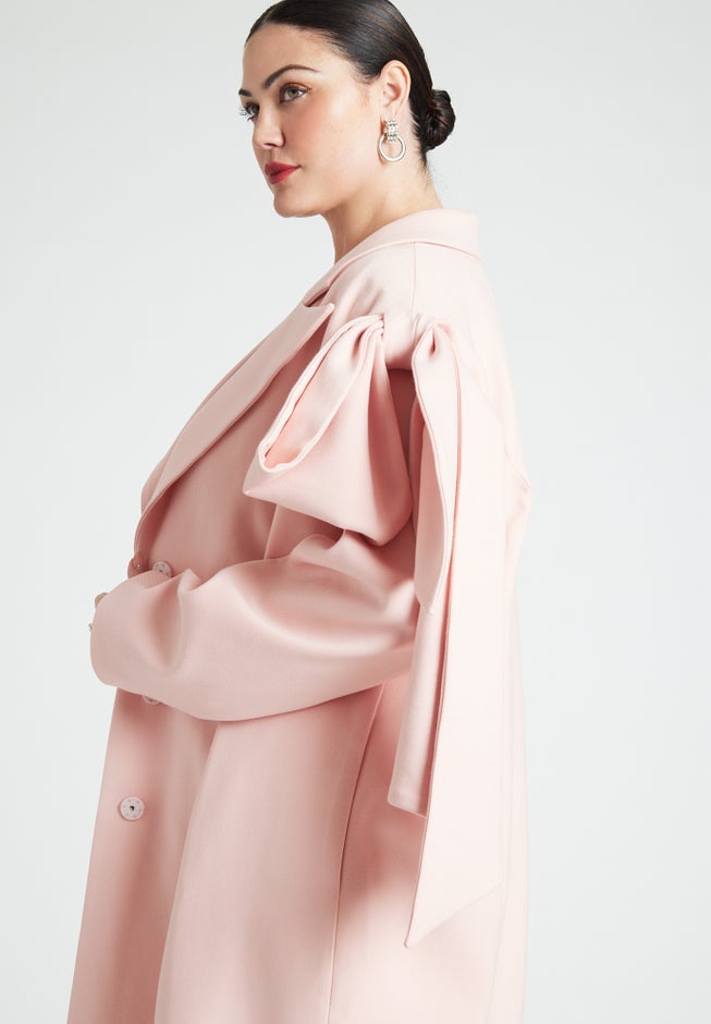 Coat With Bow Sleeve Detail image number 2