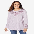 Floral Embroidered Sweatshirt Tee image number null