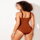 Shimmer High Neck Cut Out Ring One Piece Swimsuit image number null
